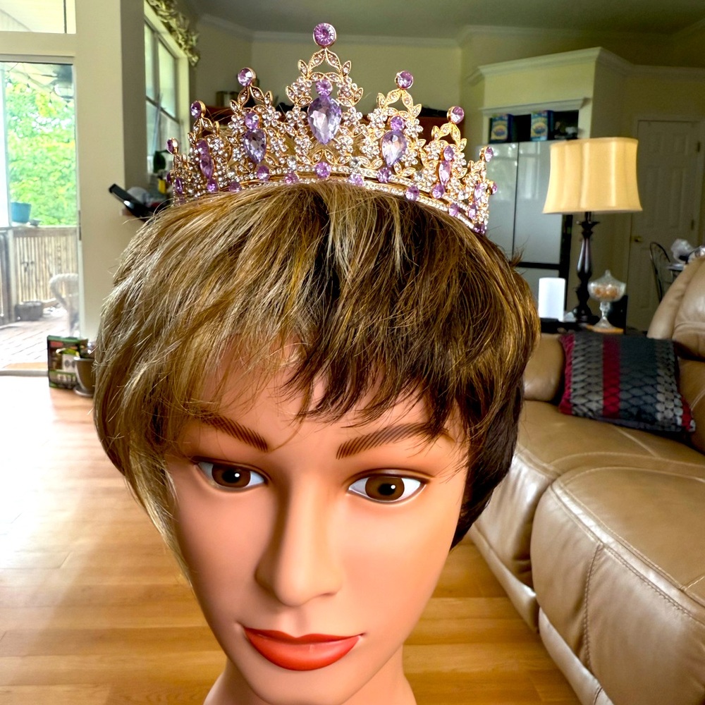 Elegant Lavender and Clear beaded Tiara. New in packaging!